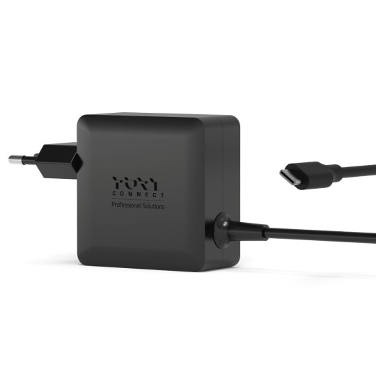 Cargador USB-C GaN 65 W con cable fijo –