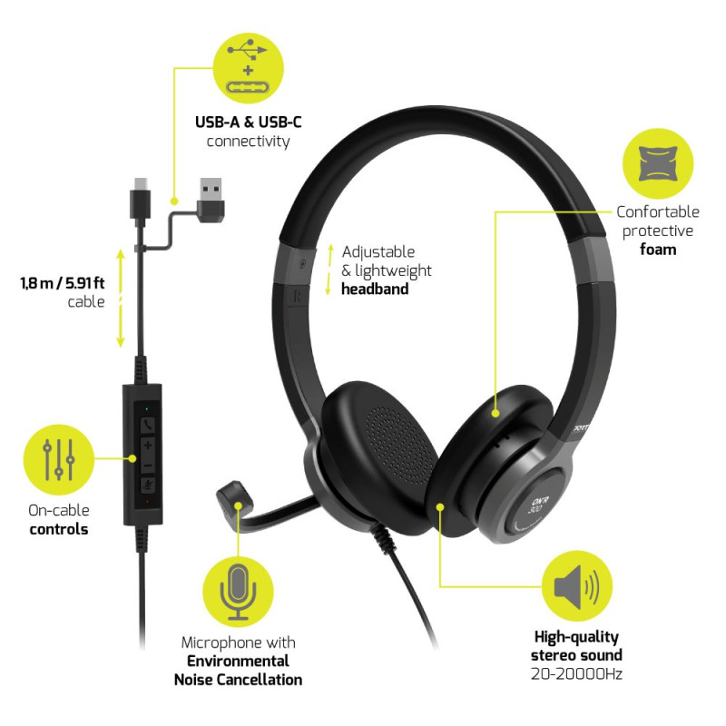 Stereo USB headphone PRO ON'R 300