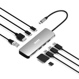 Estação de carregamento USB-C 4K 85 W com 9 portas | PORT Connect