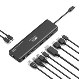 Stacja dokująca USB-C 4K 100 W z 9 portami | PORT Connect