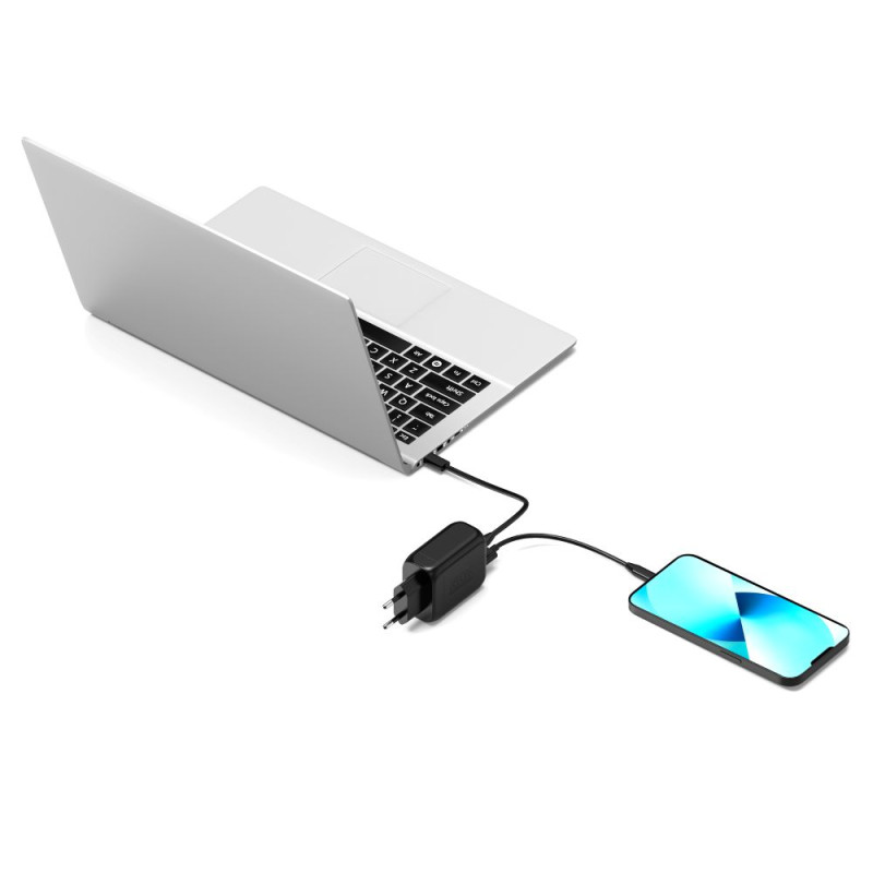 Chargeur GaN 65W USB-C & USB-A PORT Connect – Rapide, Compact, Universel