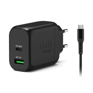 65-W-GaN-Ladegerät mit USB-C- und USB-A -Anschluss – Schnell, kompakt, universell