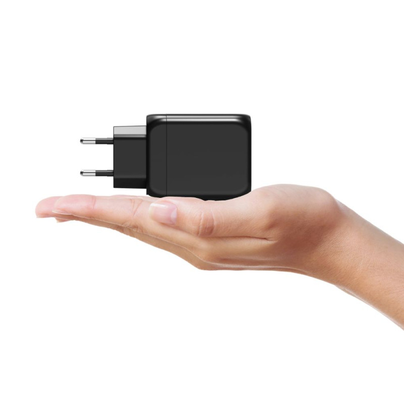 Chargeur GaN 65W USB-C & USB-A PORT Connect – Rapide, Compact, Universel