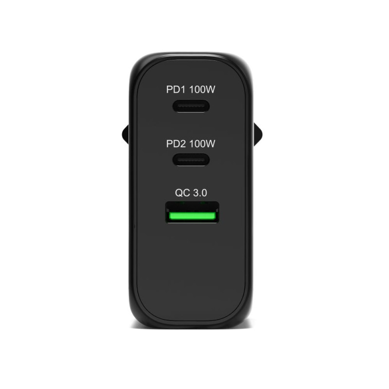 Chargeur GaN 100W USB-C & USB-A PORT Connect – Rapide, Compact, 3 appareils