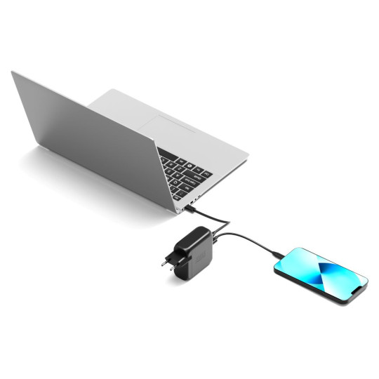 Chargeur GaN 100W USB-C & USB-A PORT Connect – Rapide, Compact, 3 appareils