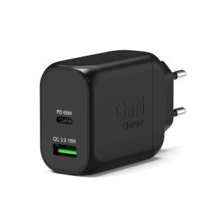65W GaN Wall Charger with USB-C and USB-A ports | Compact fast charging – PORT Connect