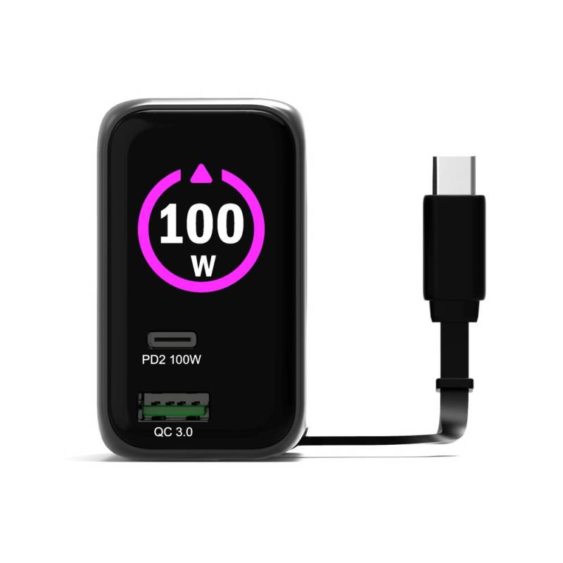 Chargeur mural GaN² 100W PD 3.0 OLED USB-C – PORT Connect