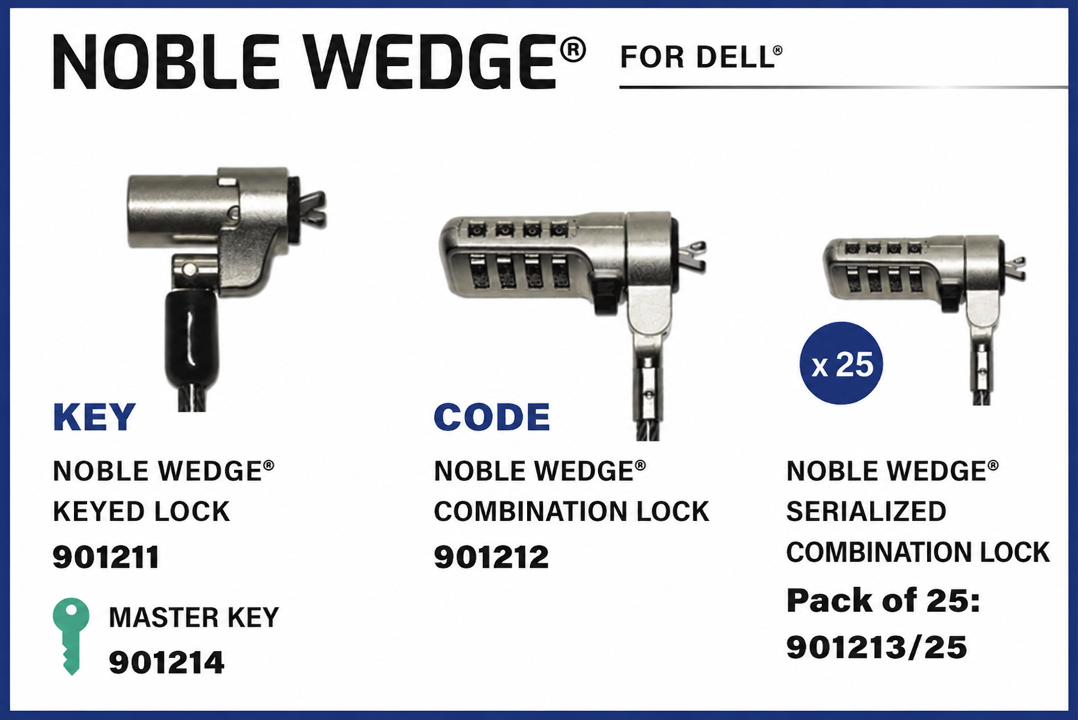 Verrous NOBLE WEDGE® pour Dell® PORT Connect Verrous NOBLE WEDGE® pour Dell® PORT Connect