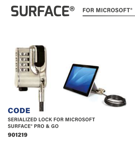 Verrou SURFACE® pour Microsoft Surface® Pro & Go PORT Connect Verrou SURFACE® pour Microsoft Surface® Pro & Go PORT Connect