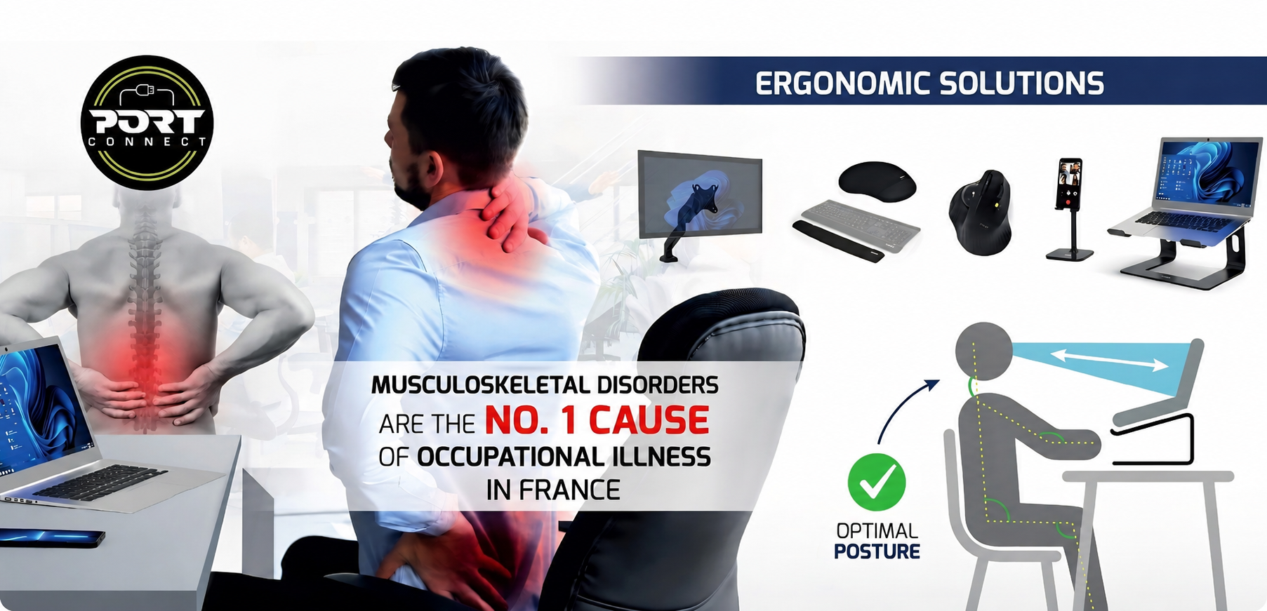 Solutions Ergonomiques PORT Designs &mdash; TMS, 1&egrave;re cause de maladie professionnelle